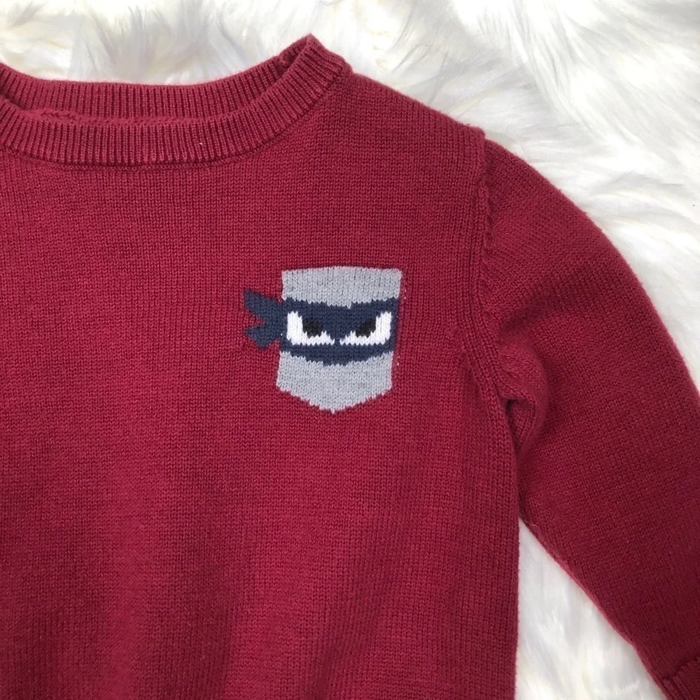 Oshkosh b’gosh Burgundy Ninja Sweater Pullover 18M